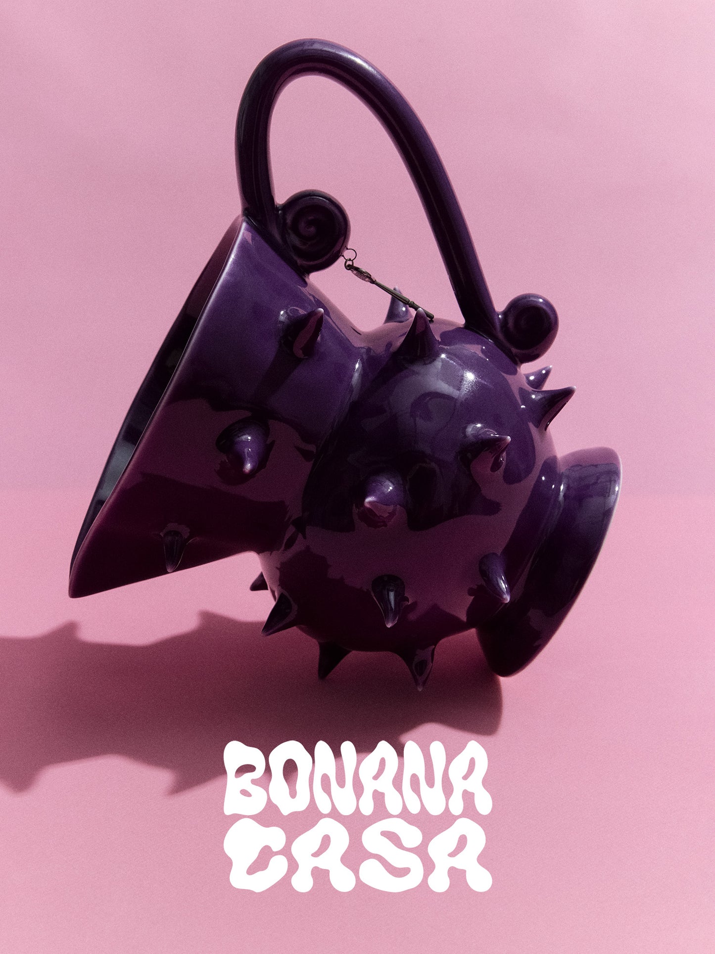 Handmade purple porcelain pitcher vase, perfect for modern home decoration and adding a pop of color to your space